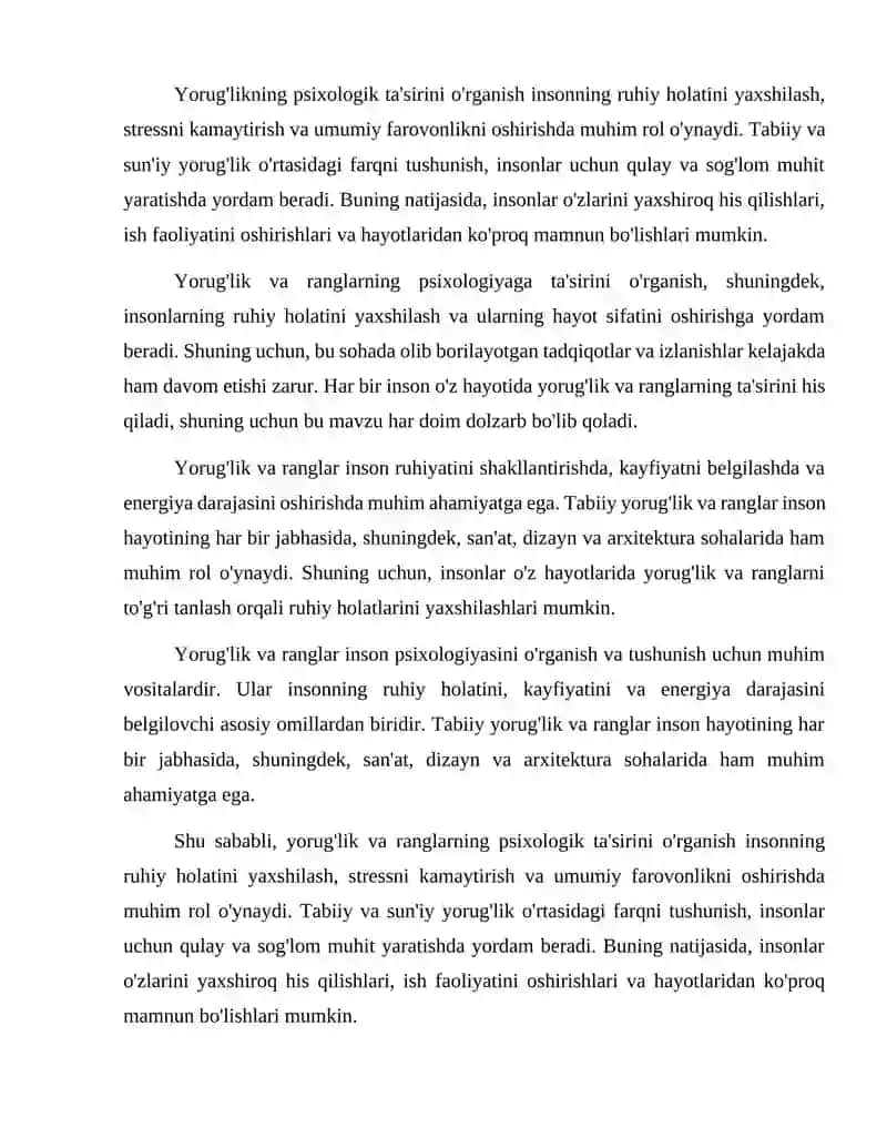 Yorug'lik va ranglarning psixologiyaga ta'siri 4