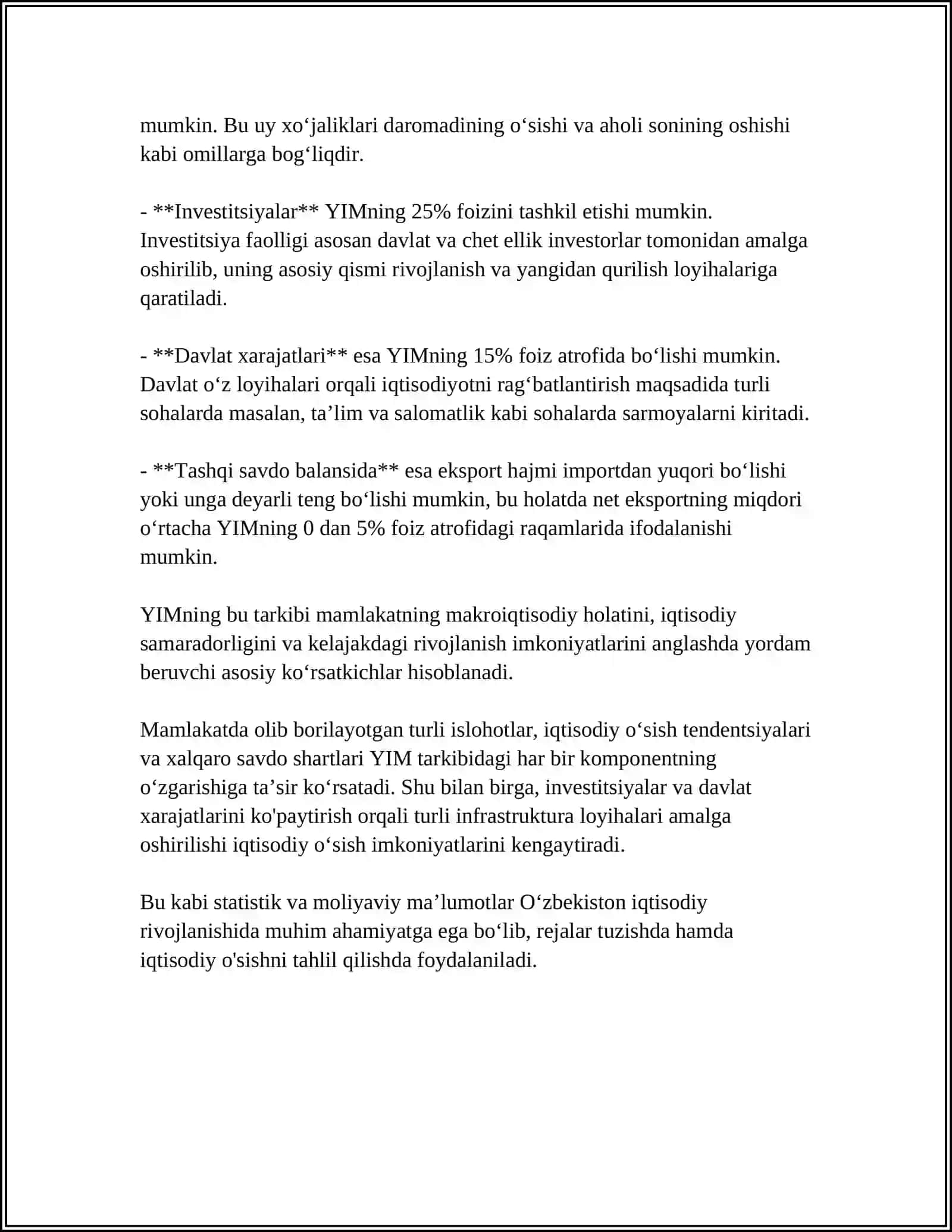 ÕZBEKISTON YALPI ICHKI MAXSULOTLARI 4