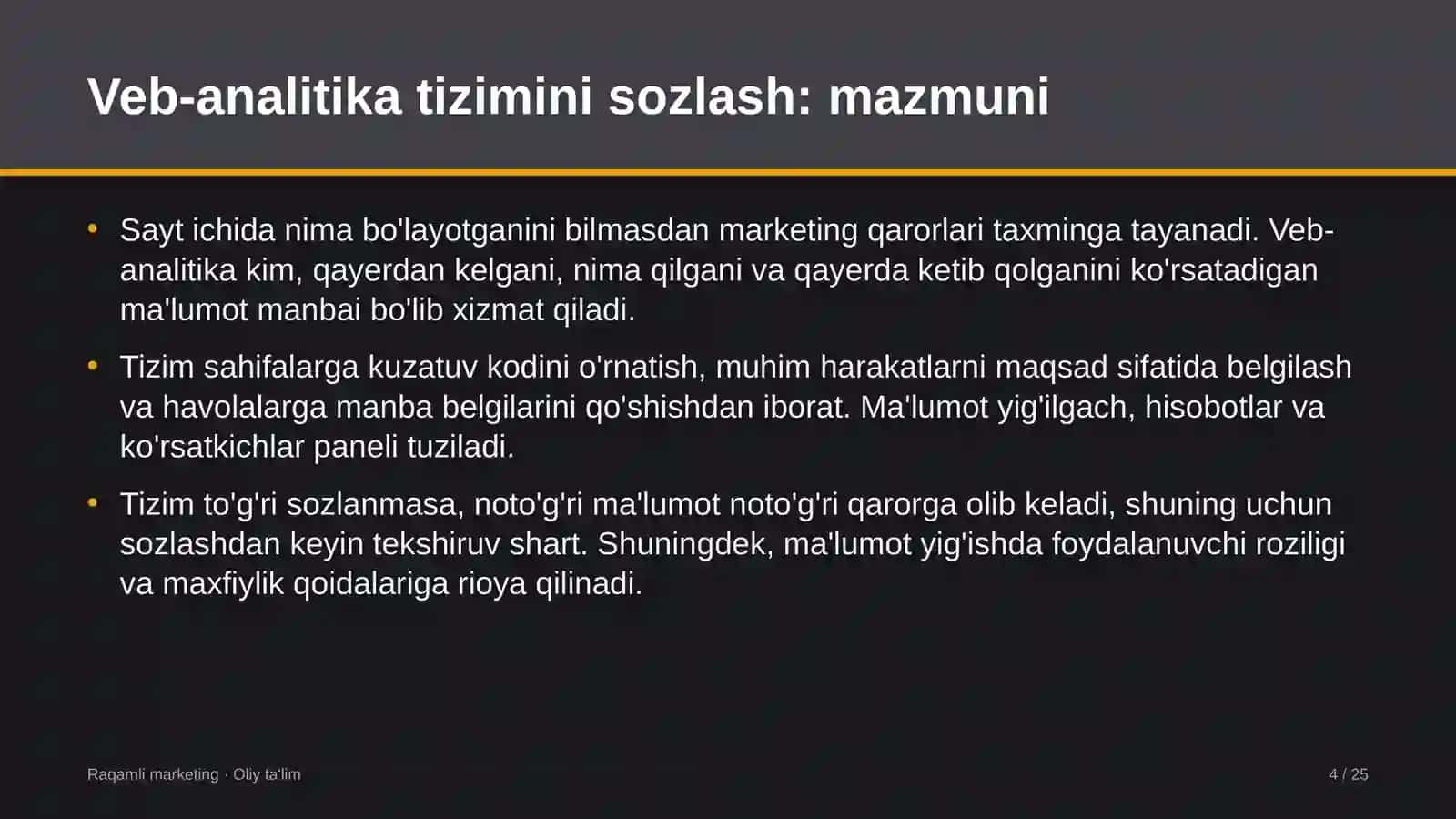 Veb-analitika tizimini sozlash: mohiyati 4
