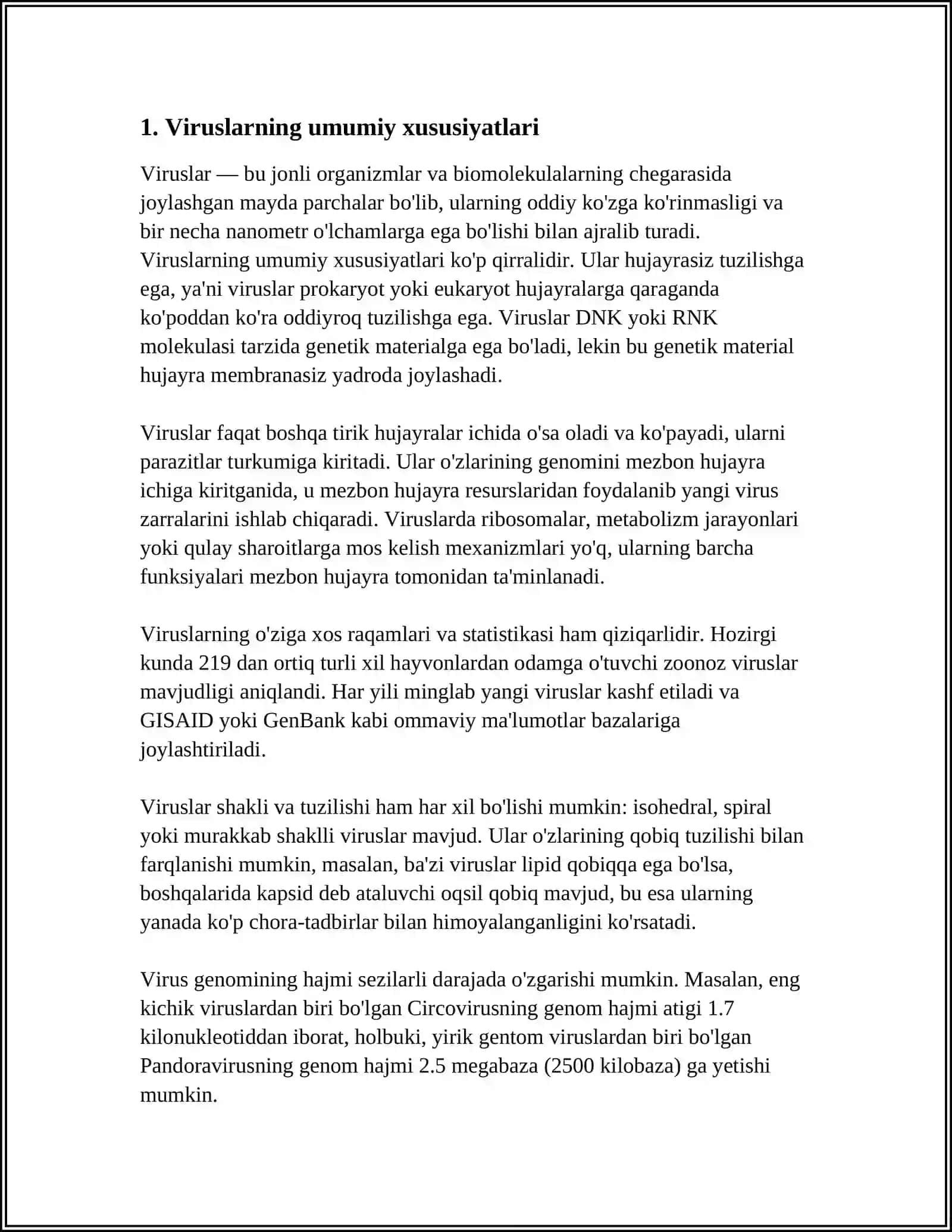 MIKROBIOLOGIYA VIRUSLAR TASNIFI ODAM HAYVON O'SIMLIK VIRUSLARI 4
