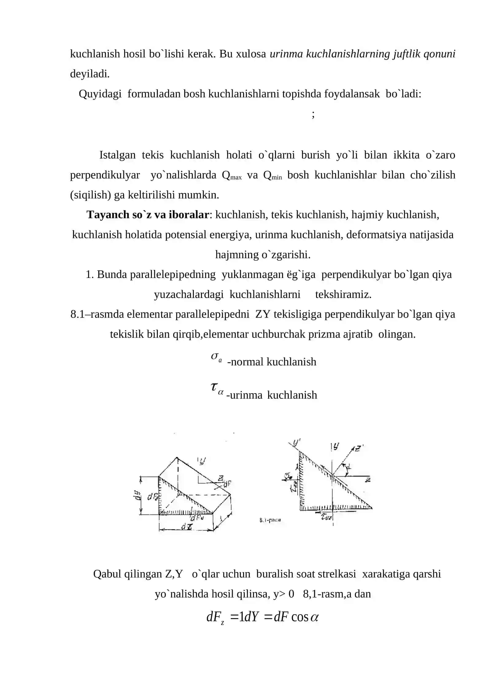 Kuchlanishlar holatlari 4