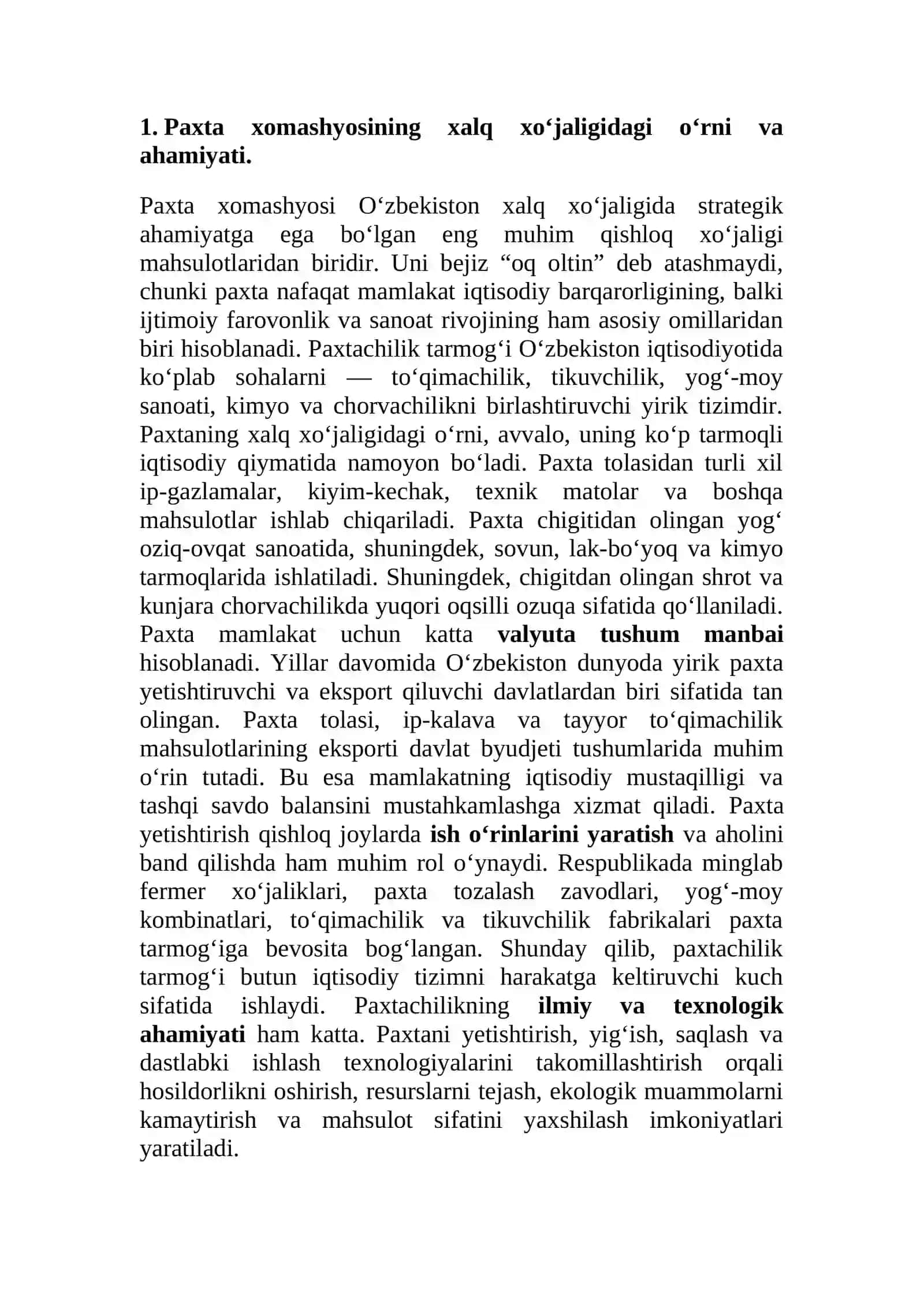 Paxta xomashyosini saqlash va dastlabki ishlash texnologiyasi 4