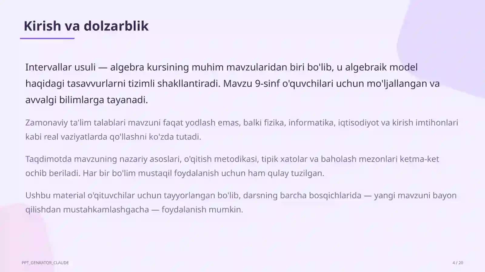 Intervallar usuli (9-sinf) 4