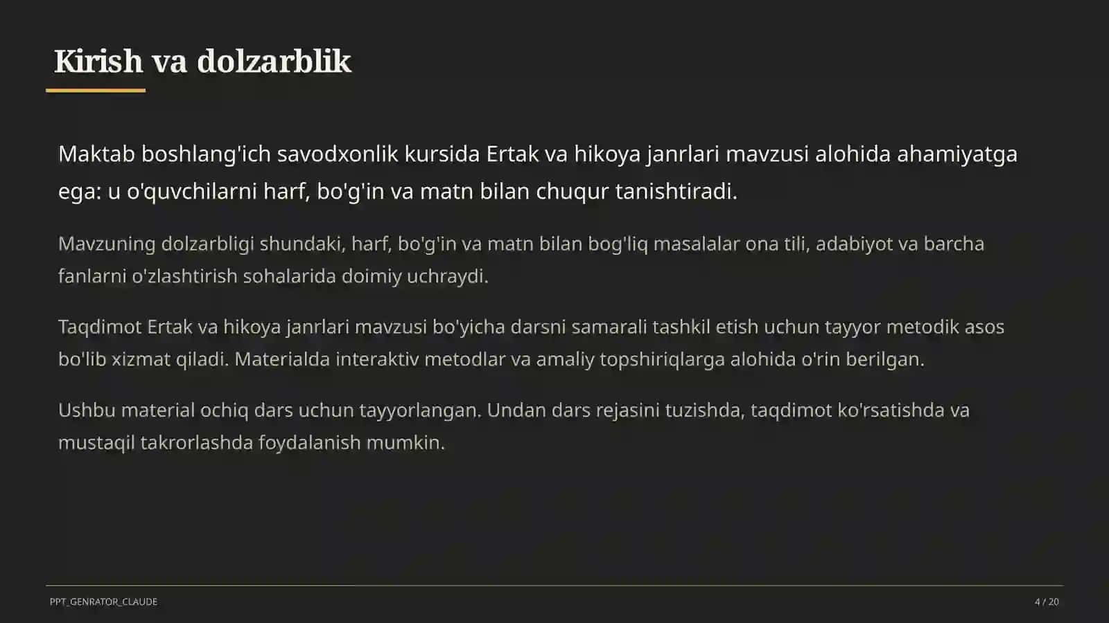 Ertak va hikoya janrlari (4-sinf) 4