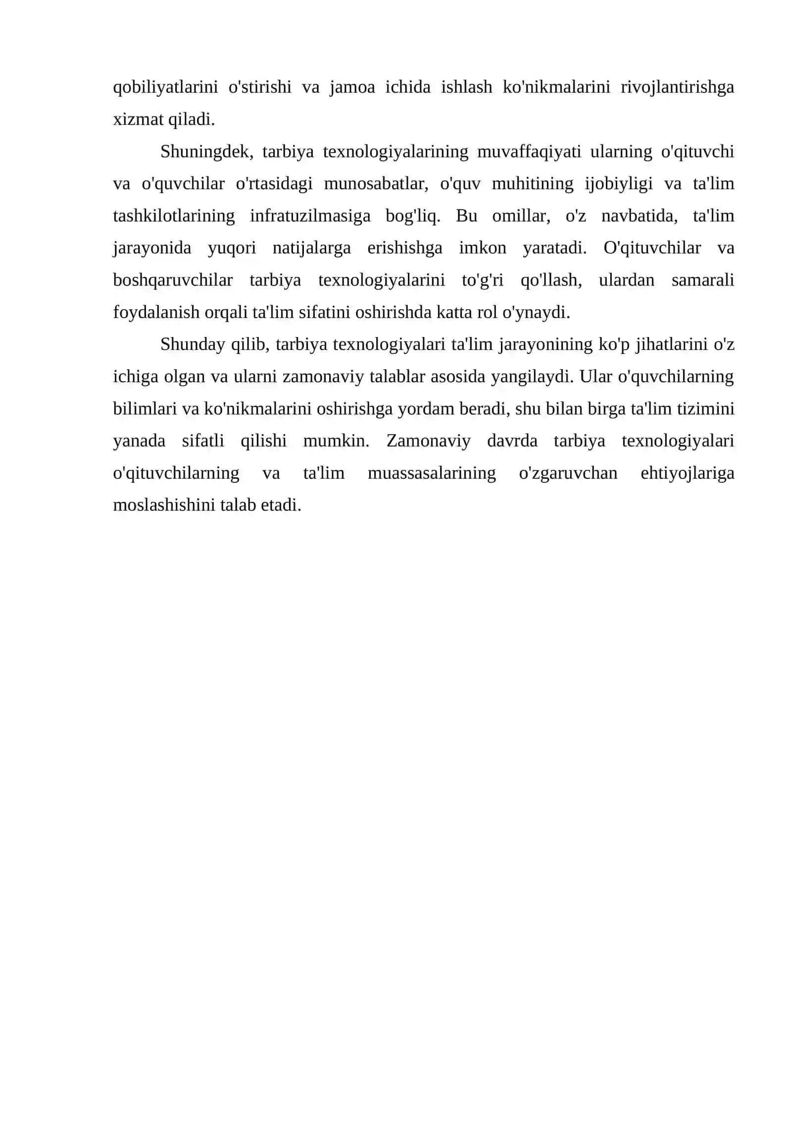 TARBIYA TEXNOLOGIYALARI VA ULARNING O’ZIGA XOS XUSUSIYATLARI 4