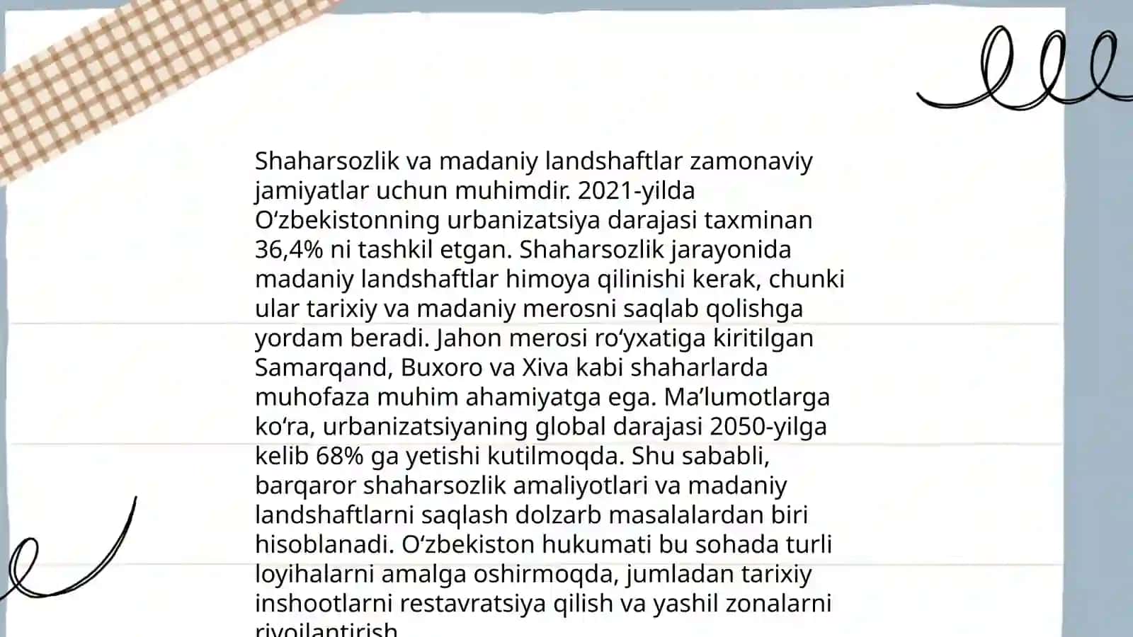 Madaniy landshaftlarni yaratish muammolari 4