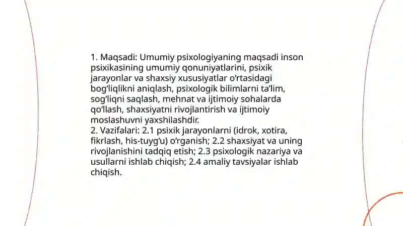 Umumiy psixologiya fanining predmeti va ilmiy tadqiqot metodlari 4
