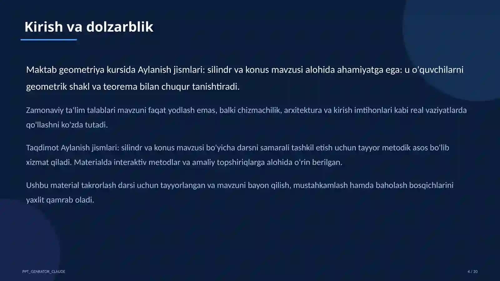 Geometriya (7–11) — takrorlash darsi 4