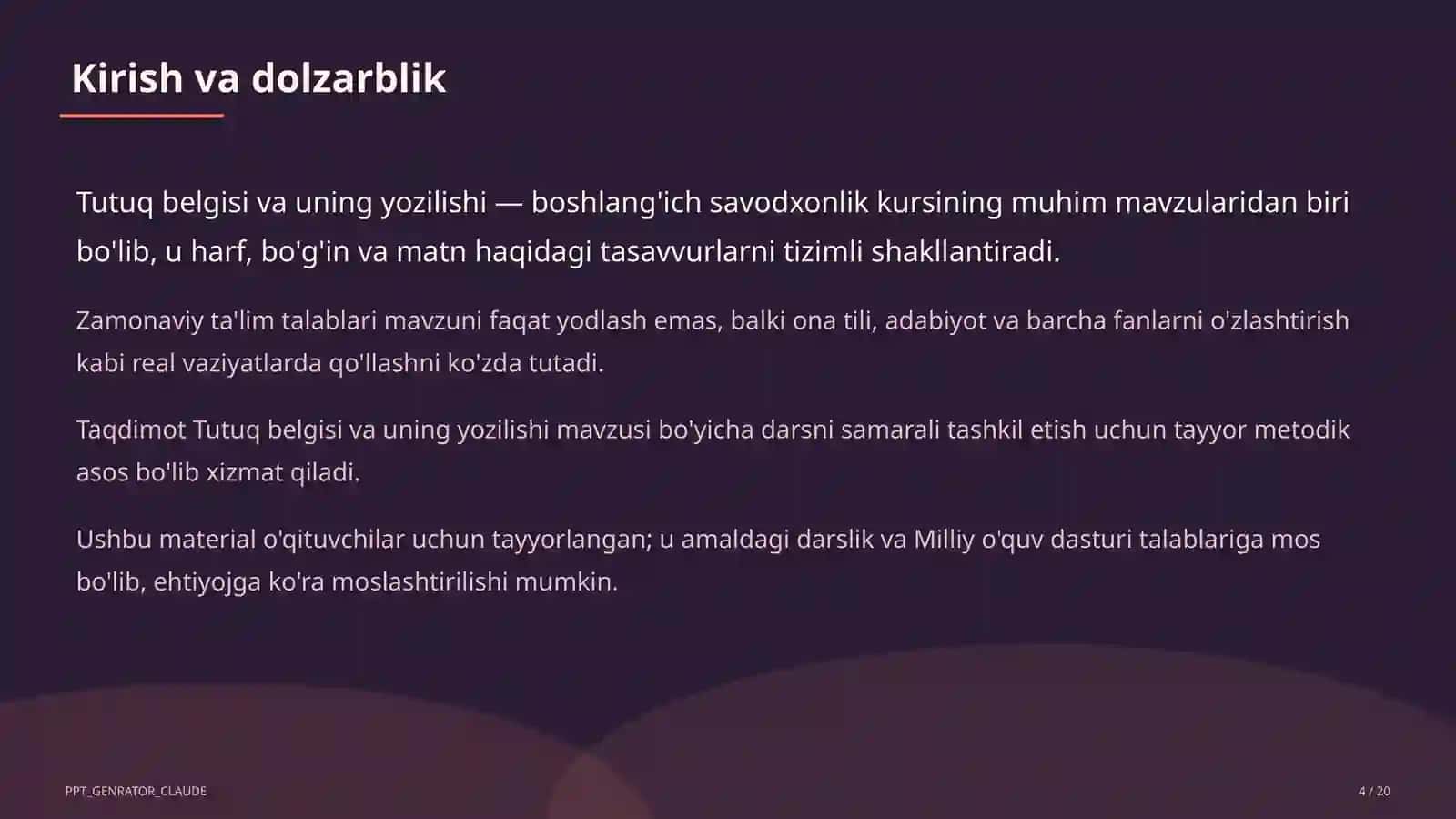 Tutuq belgisi va uning yozilishi (2-sinf) 4
