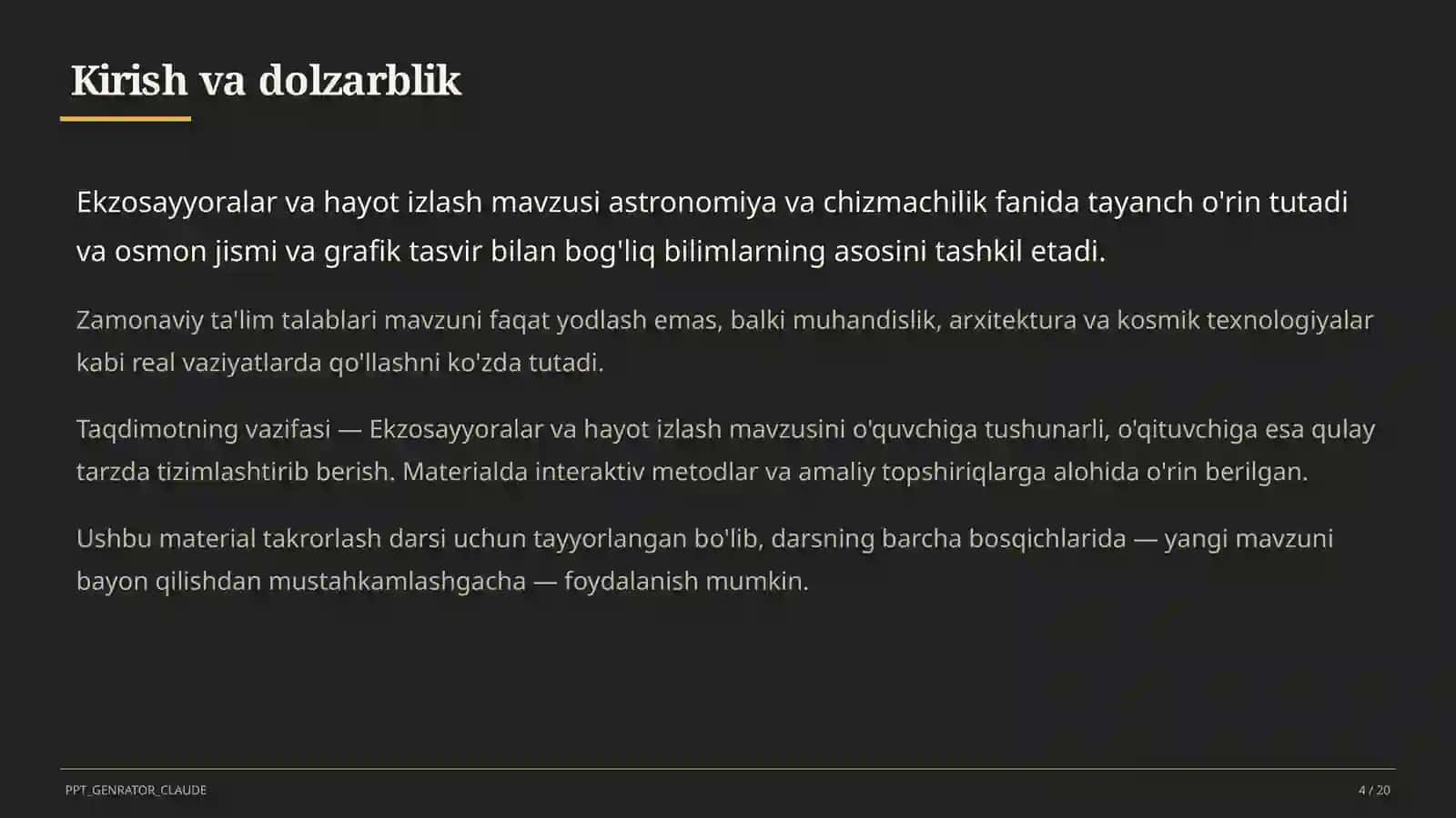 Ekzosayyoralar va hayot izlash (11-sinf) 4