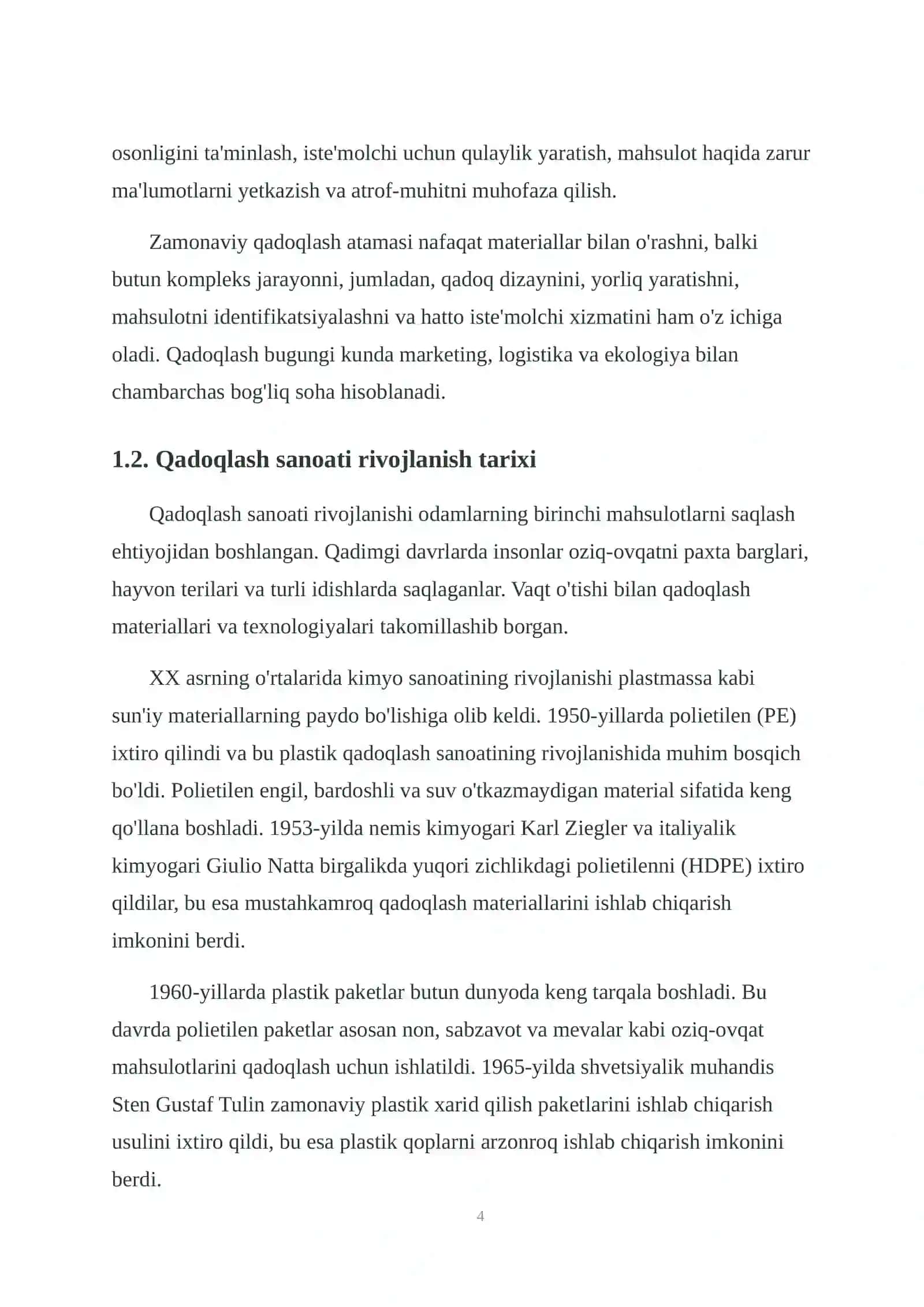 QADOQLARNING INSON HAYOTIDA O'RNI 4