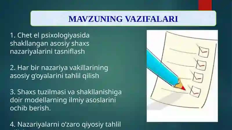 Chet el psixologiyasida shaxs nazariyalari 4