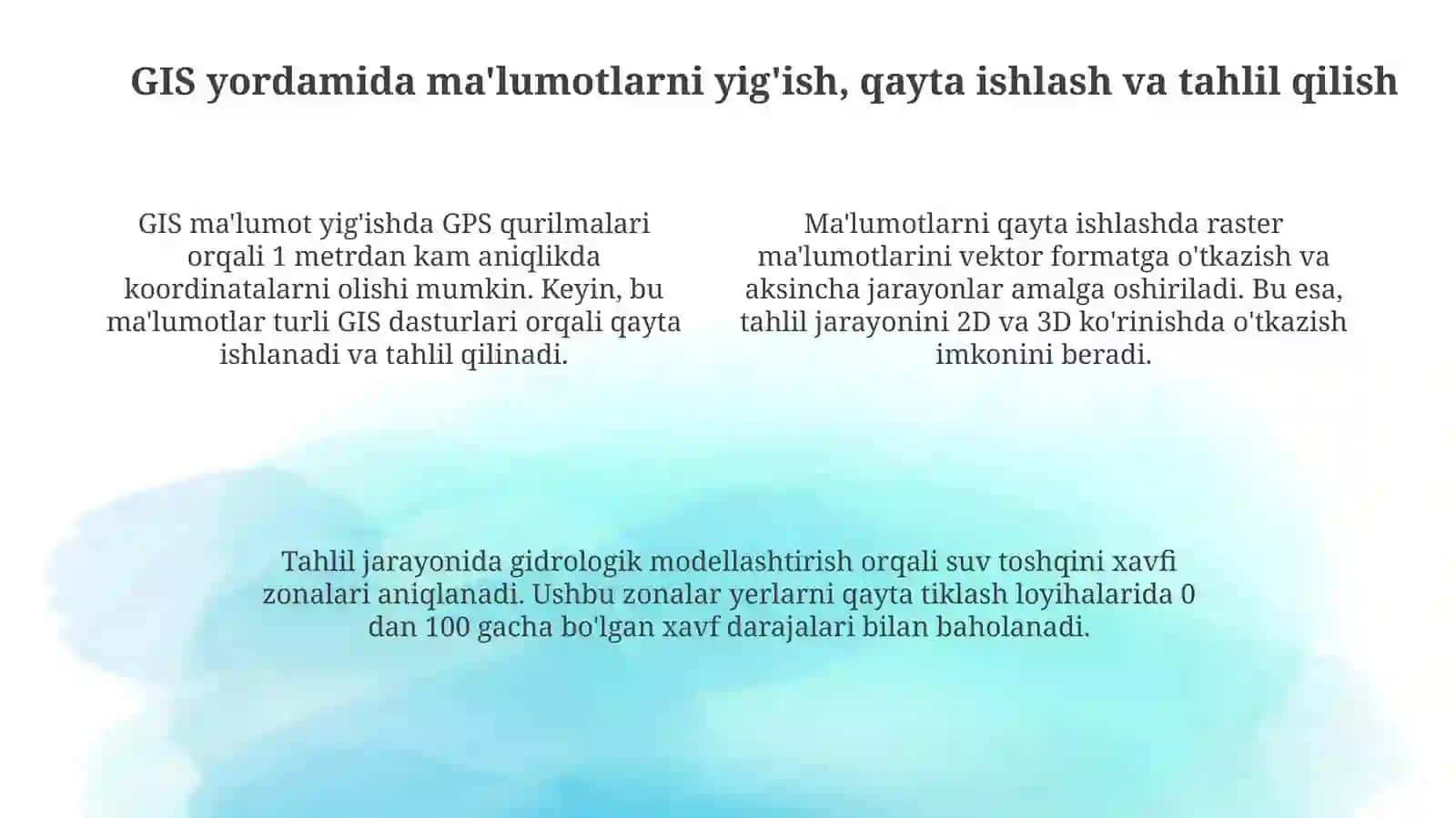 GIS texnologiyalari va yer tuzishning asoslari 4