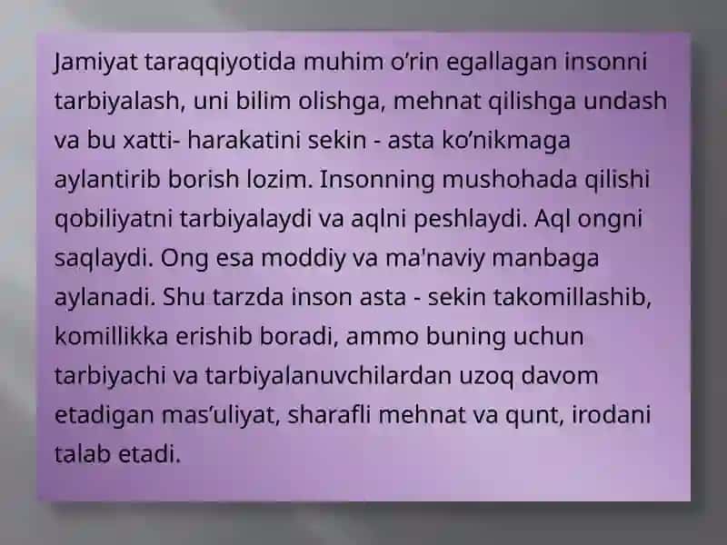 Kuzatish, suhbat, inson faolyatini tahlil qilish pedagogik metodlar sifatida 4