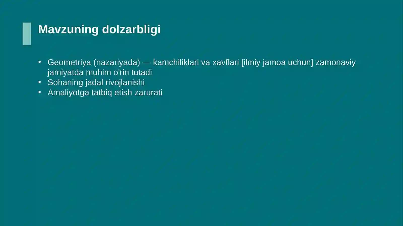 Geometriya (nazariyada) — kamchiliklari va xavflari [ilmiy jamoa uchun] 4