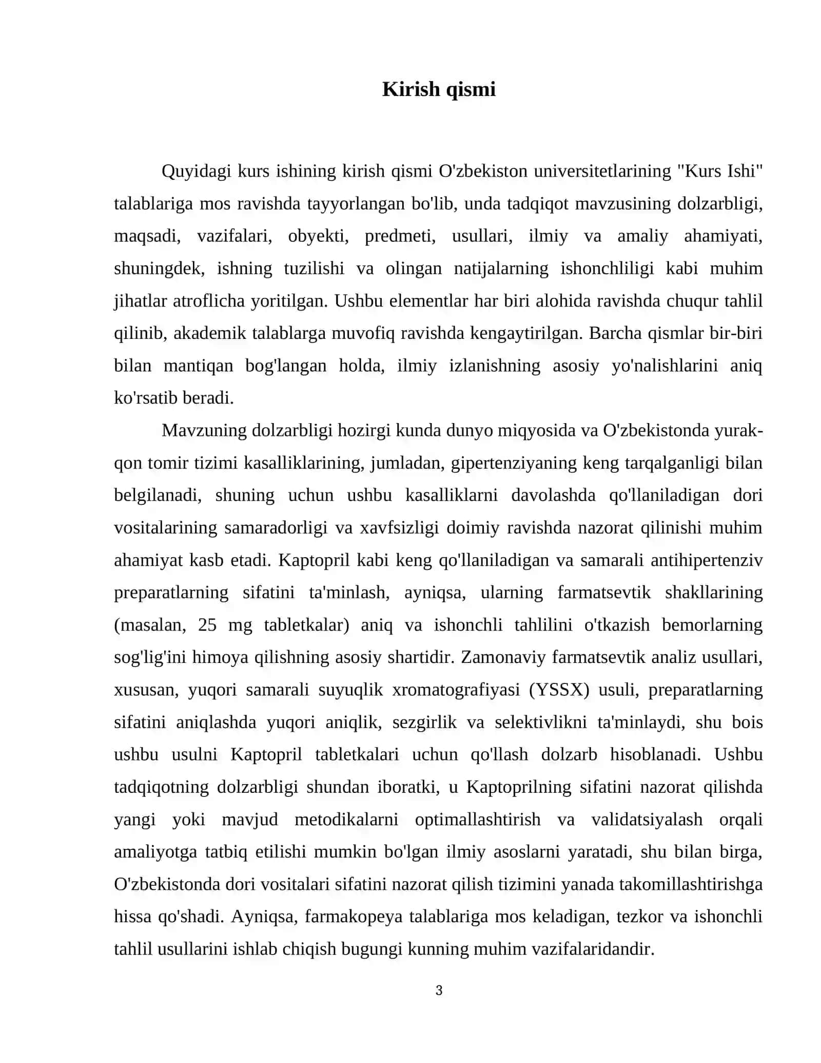 Antigipertenziv ( Kaptopril 25 mg/tab) dori vositalarini Yuqori samarali suyuqlik xromatografik tahlili 4