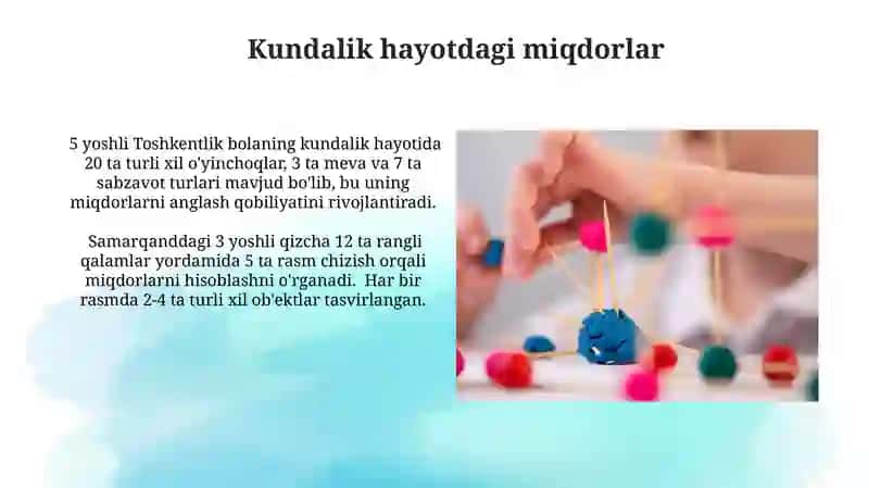 Ta'lim va tarbiya jarayonida miqdor tushunchasini rivojlantirish 4