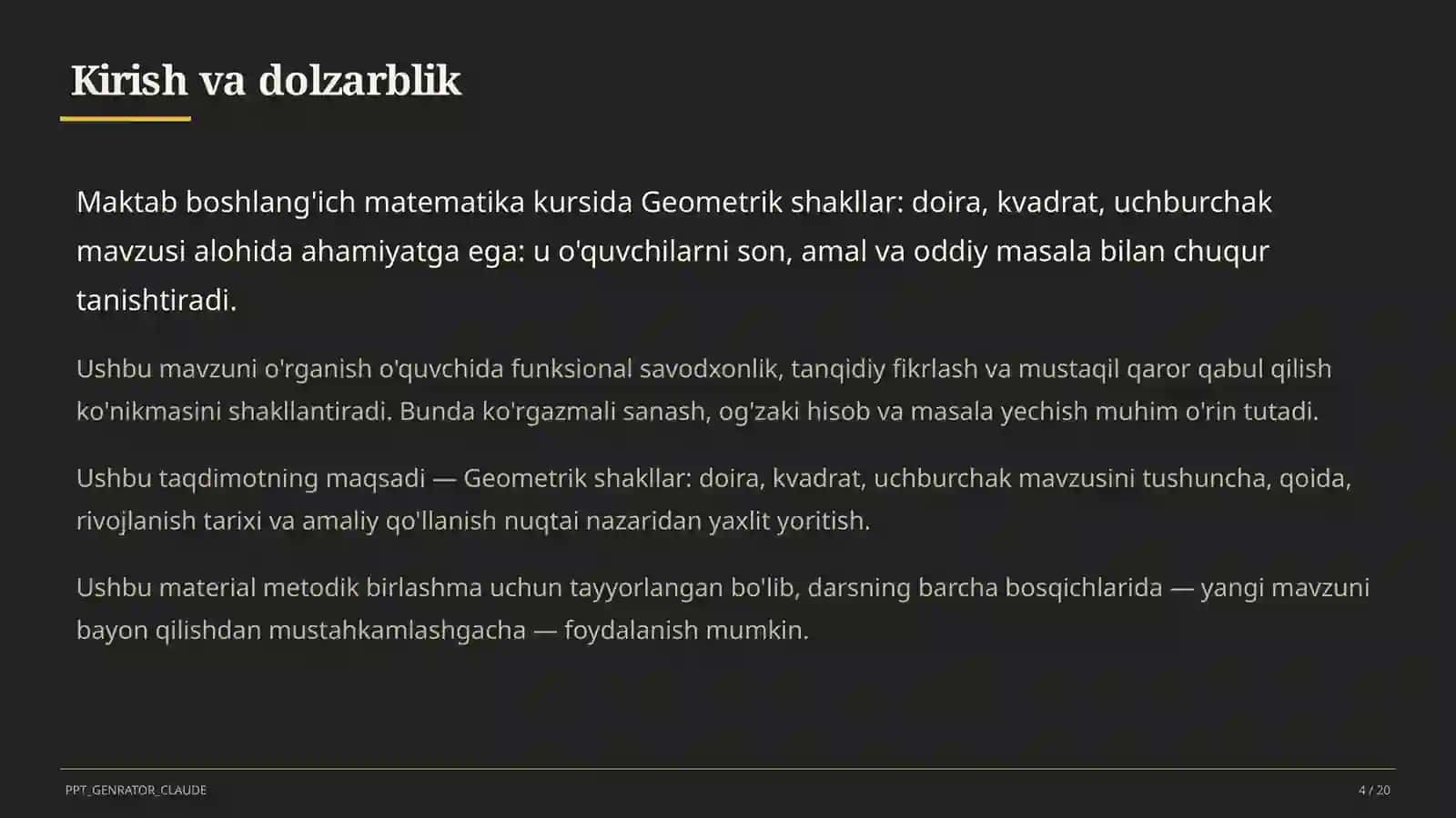 Geometrik shakllar: doira, kvadrat, uchburchak (1-sinf) 4