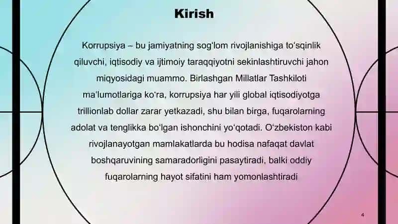 Korrupsiyaga qarshi kurashish ishlarining samaradorligi 4