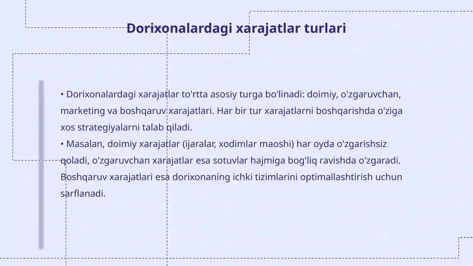 Dorixonal muomala xarajatlari 4