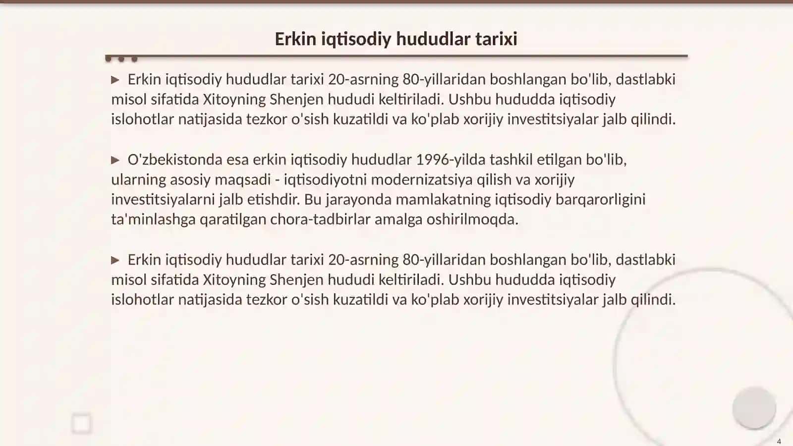 Erkin iqtisodiy hududlarning investitsiyalarni jalb etishdagi ahamiyati 4