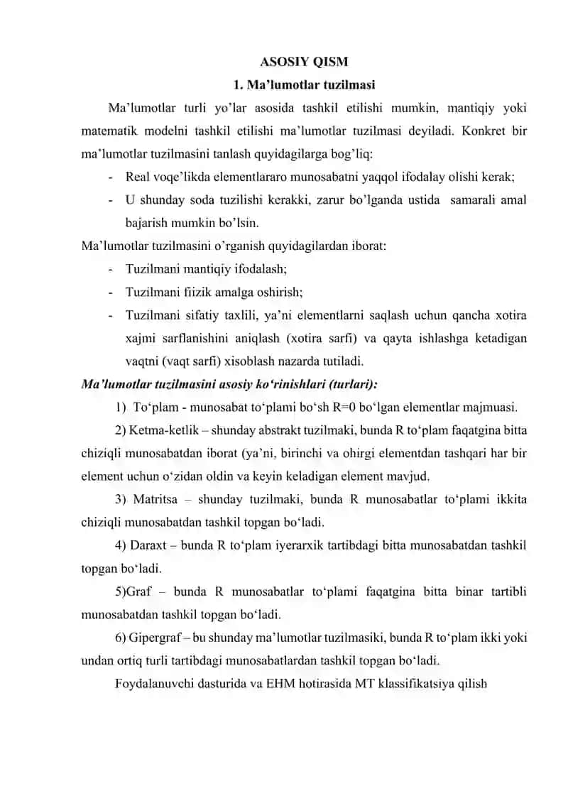 Statik ma'lumotlar tuzilmalari 4