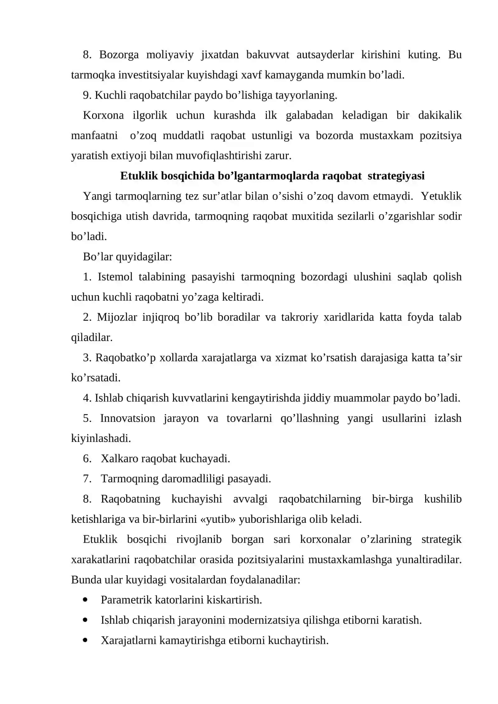 Marketing strategiyаsini mavjud vaziyаtga moslashtirish 4