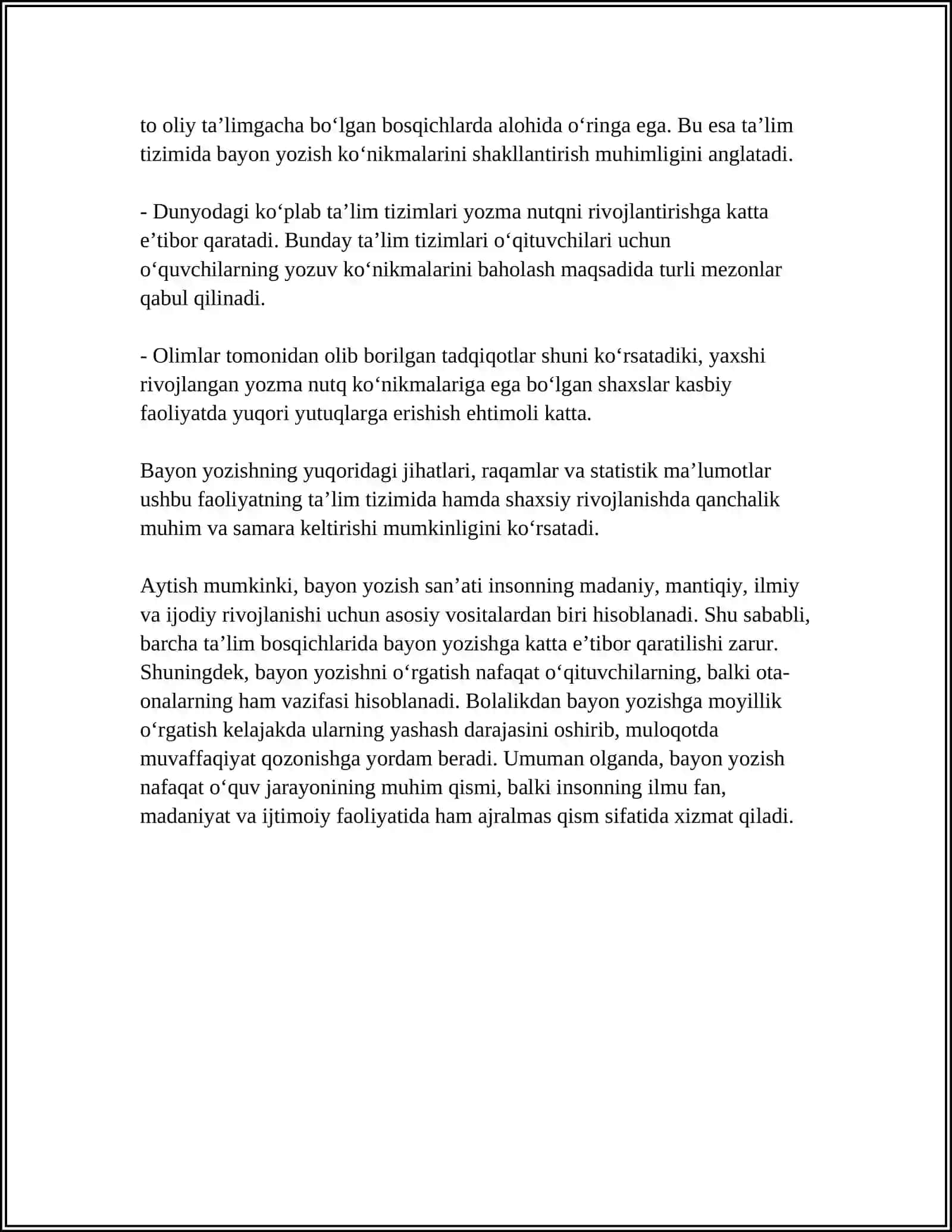 BOSHLANGICH SINFLARDA BAYON YOZISH METODIKASI 4