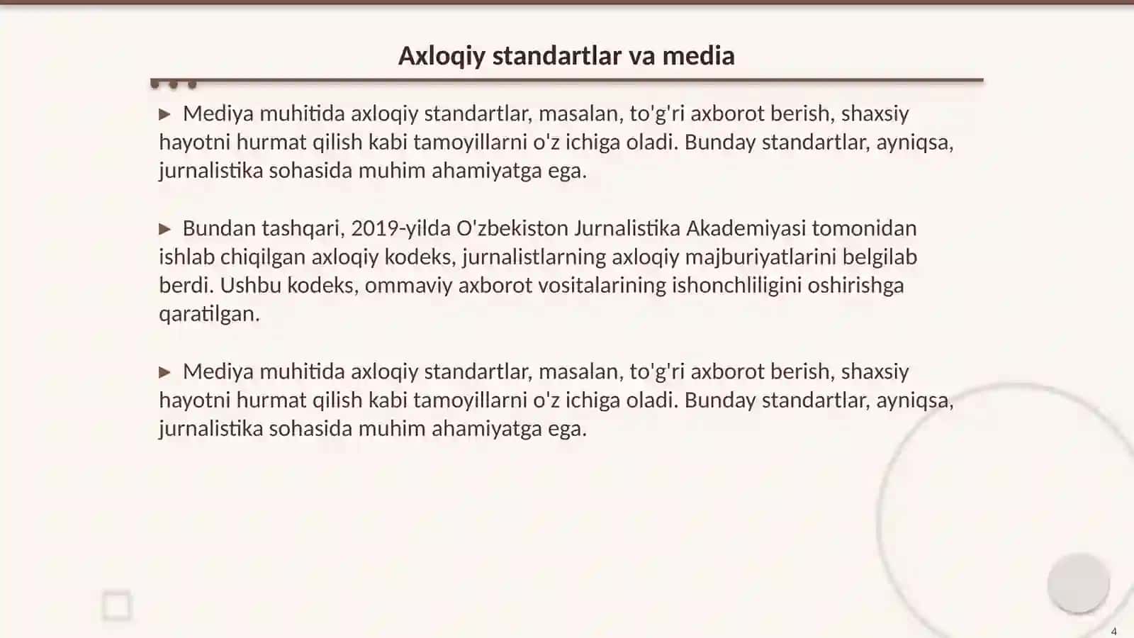 Mediya muhitda axloqiy tamoyillar 4