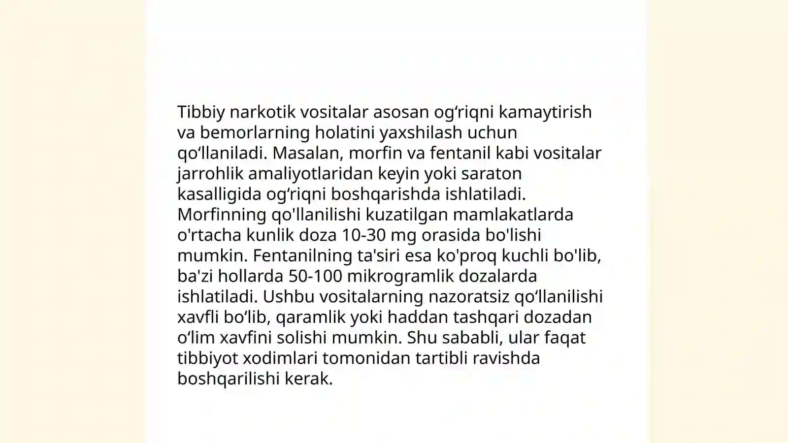 Tibbiy va sintetik narkotik vositalar.Foydasi va zarari 4