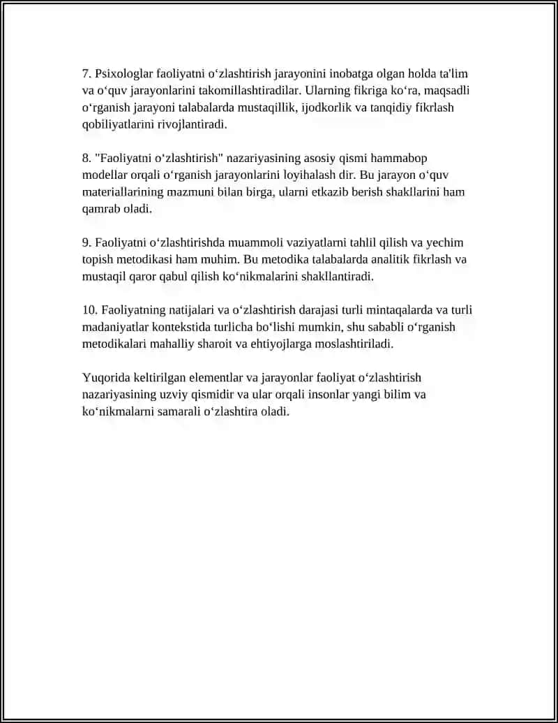 FAOLIYATNING O‘ZLASHTIRILISHI VA MALAKALARNI YEGALLASH 4