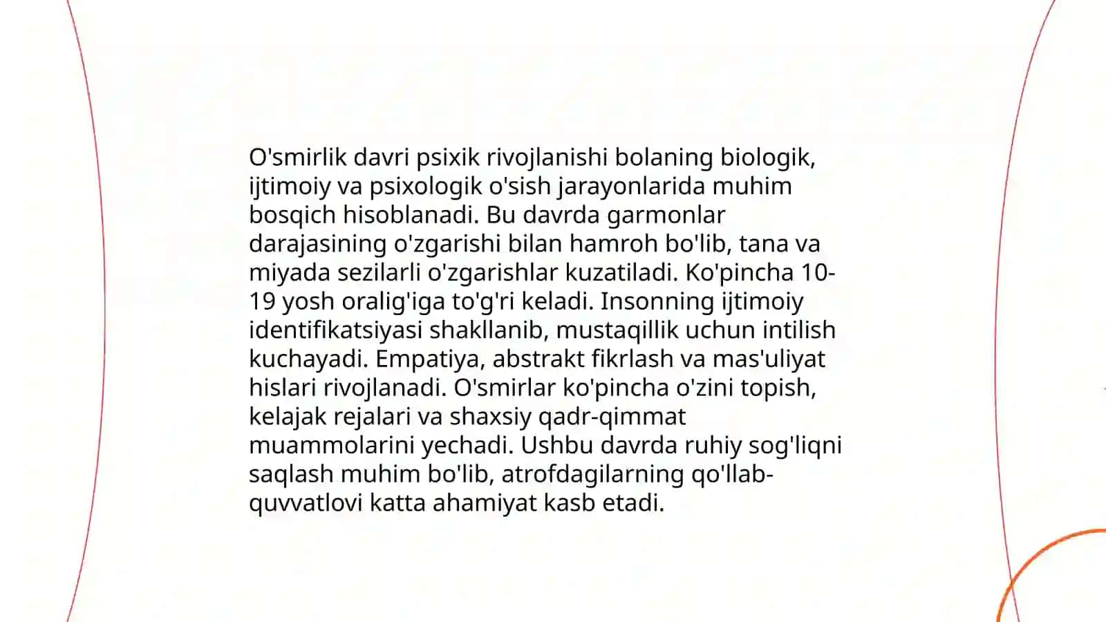 Shaxs psixik rivojlanishini bosqichlari 4
