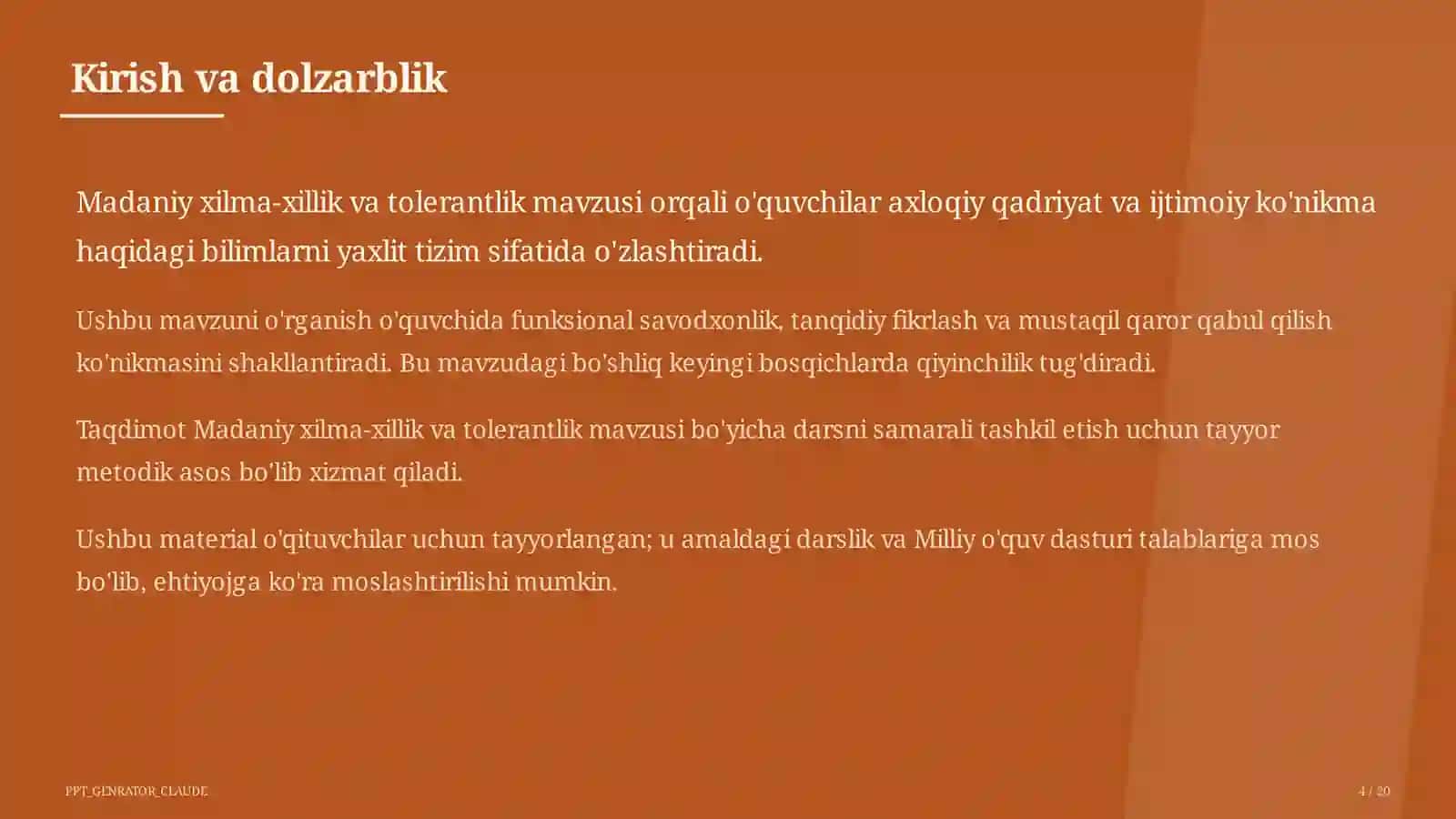 Madaniy xilma-xillik va tolerantlik (11-sinf) 4
