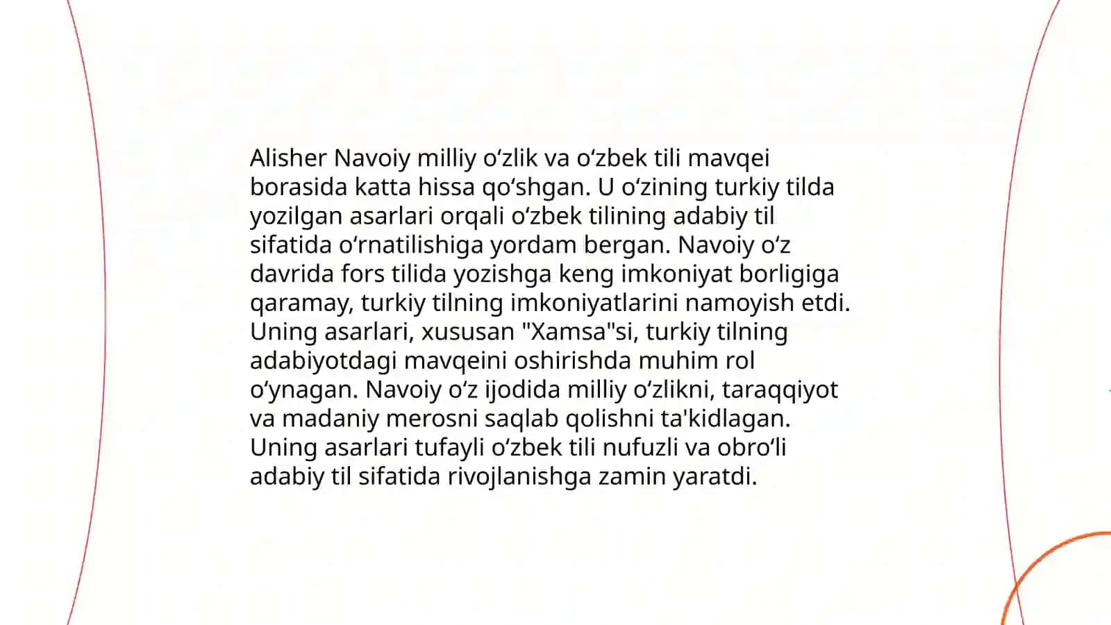 Alisher Navoiy asarlarining õzbek adabiyoti tarixidagi ahamiyati 4