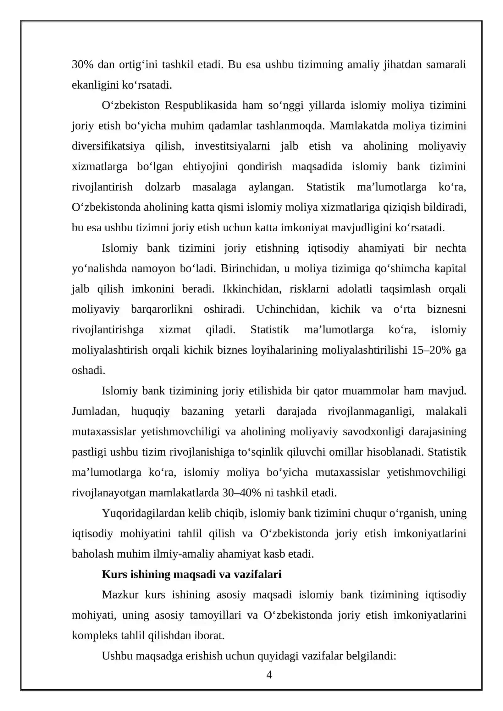 ISLOMIY BANK TZIZIMI VA UNING O`ZBEKISTONDAGI IMKONIYATLARI 4