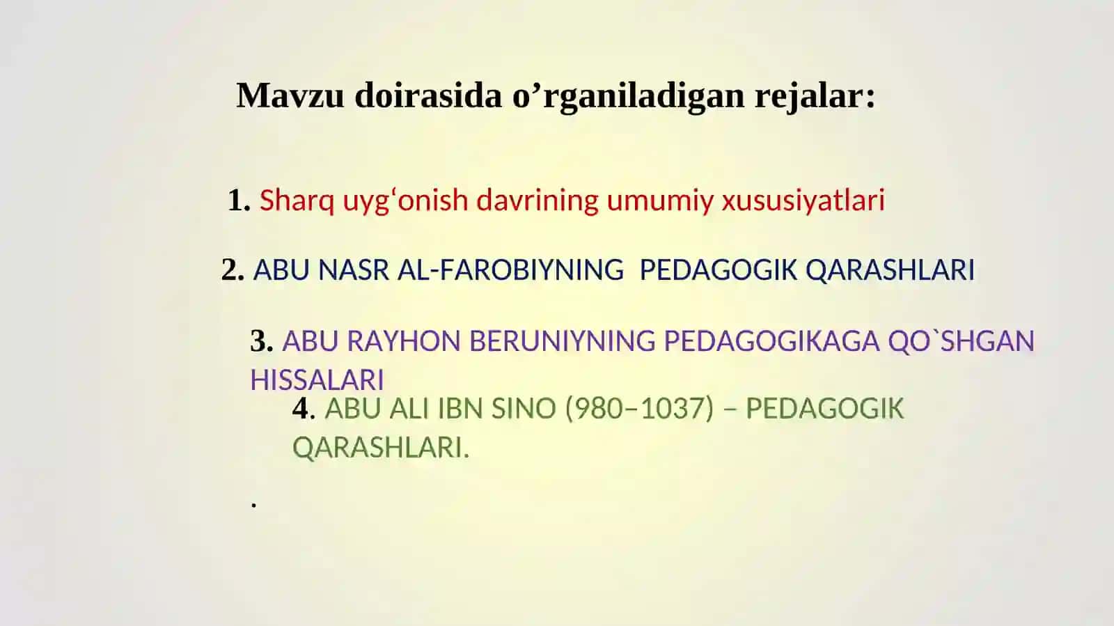 SHARQ UYG‘ONISH DAVRIDA BOSHLANG‘ICH TA’LIMGA OID PEDAGOGIK FIKRLARNING RIVOJLANISHI 4