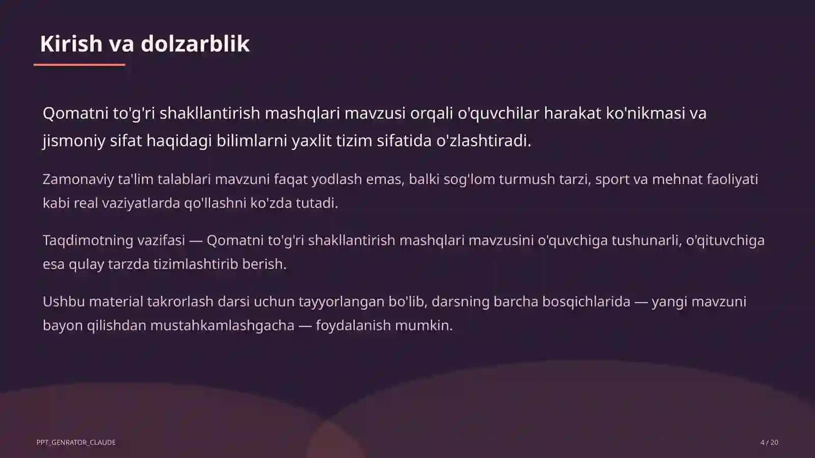 Qomatni to'g'ri shakllantirish mashqlari (2-sinf) 4