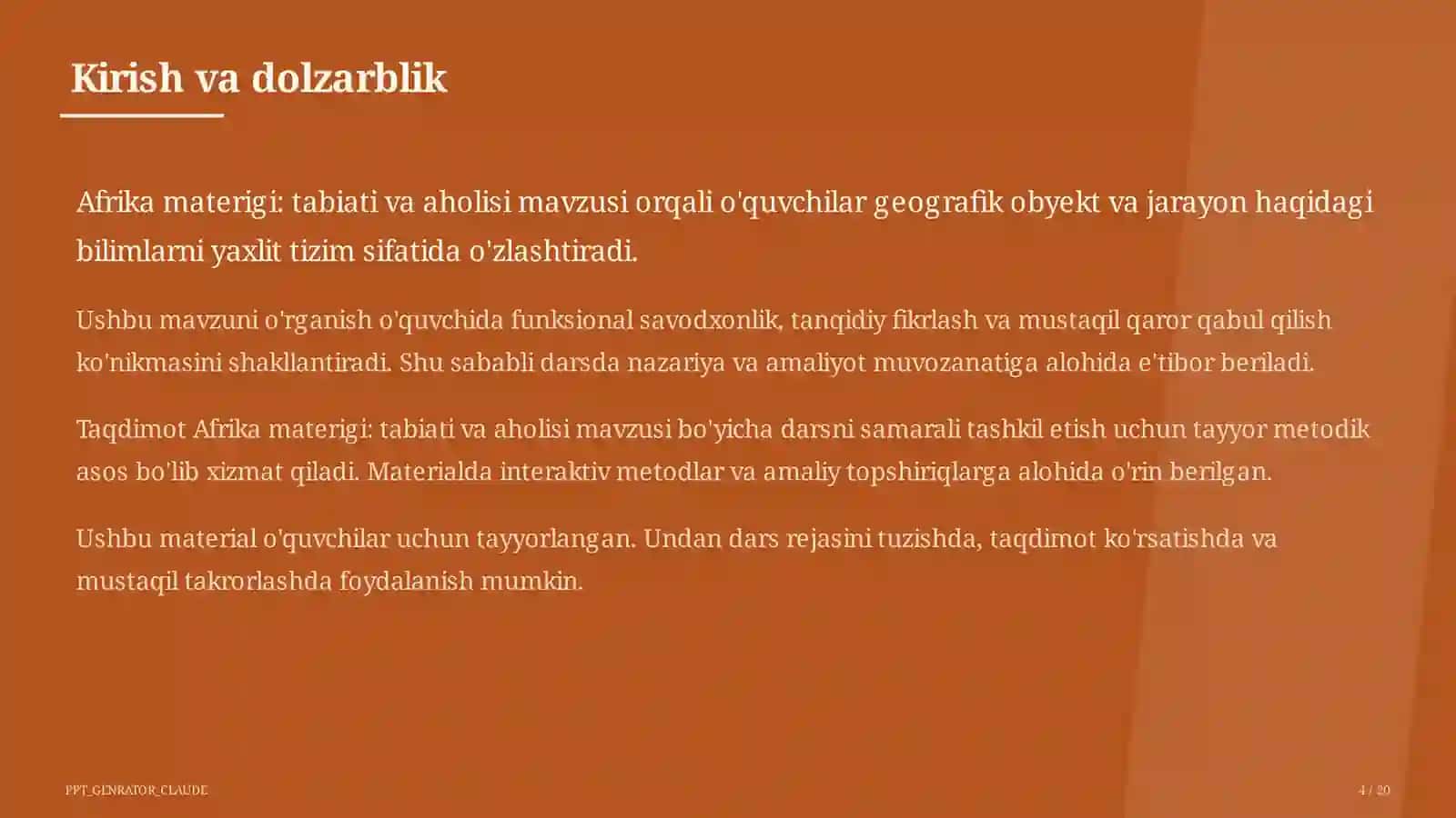 Afro materiyali: tabiati va aholisi (7-sinf) 4
