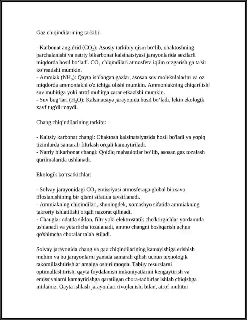 Solvay Jarayoni 4