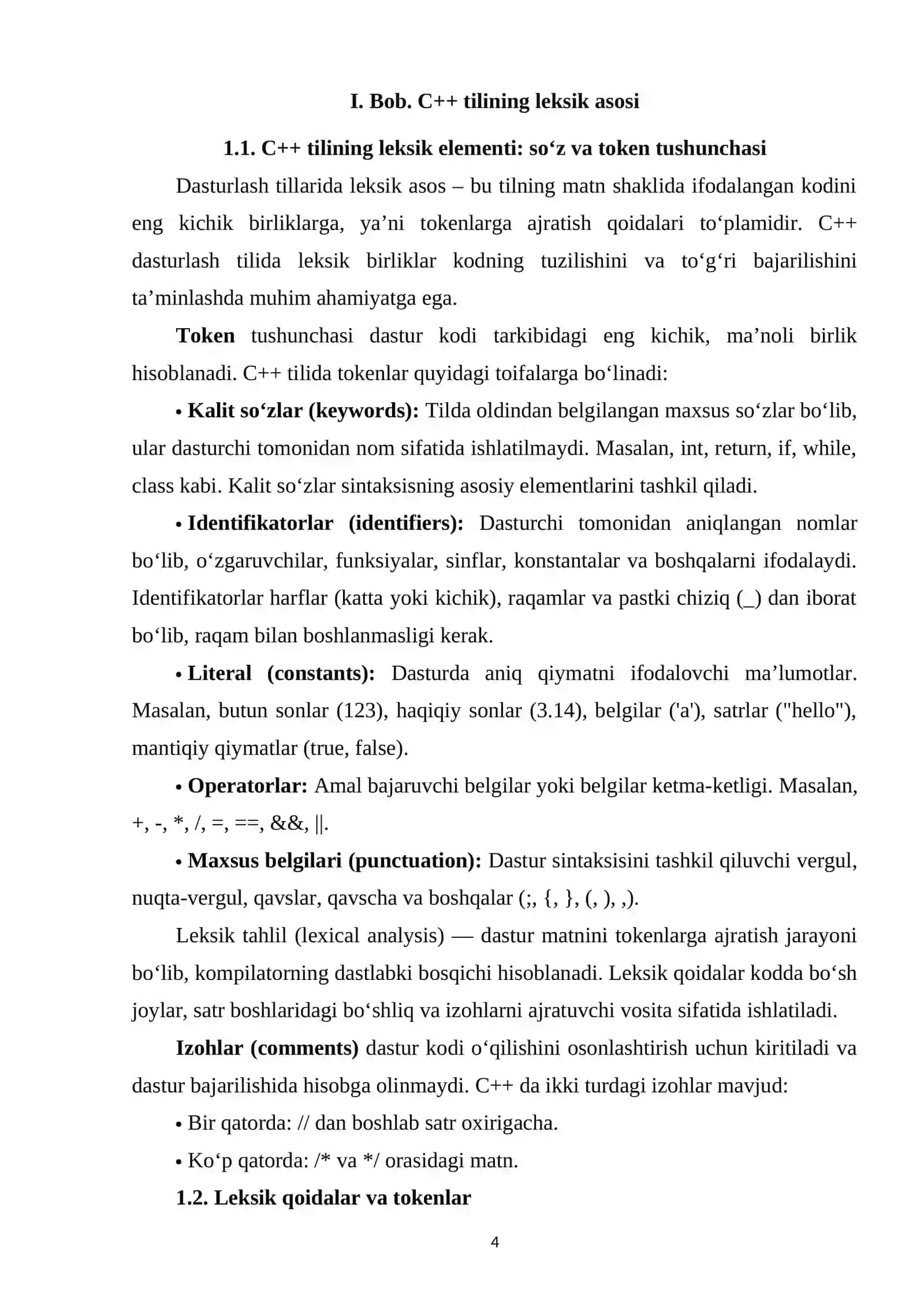 C++ Tilida Berilganlar Turlari 4