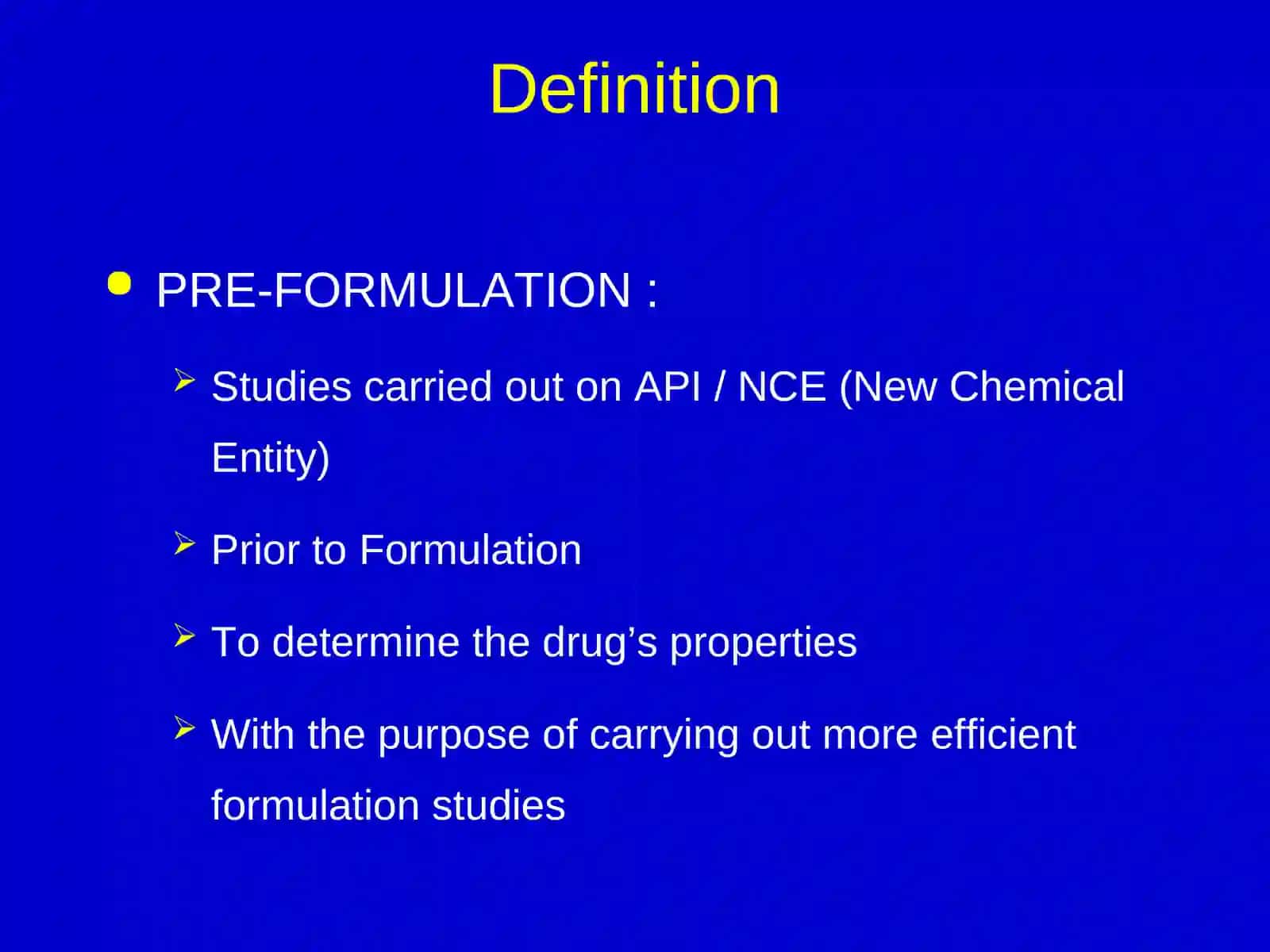 PRE-FORMULATION 4