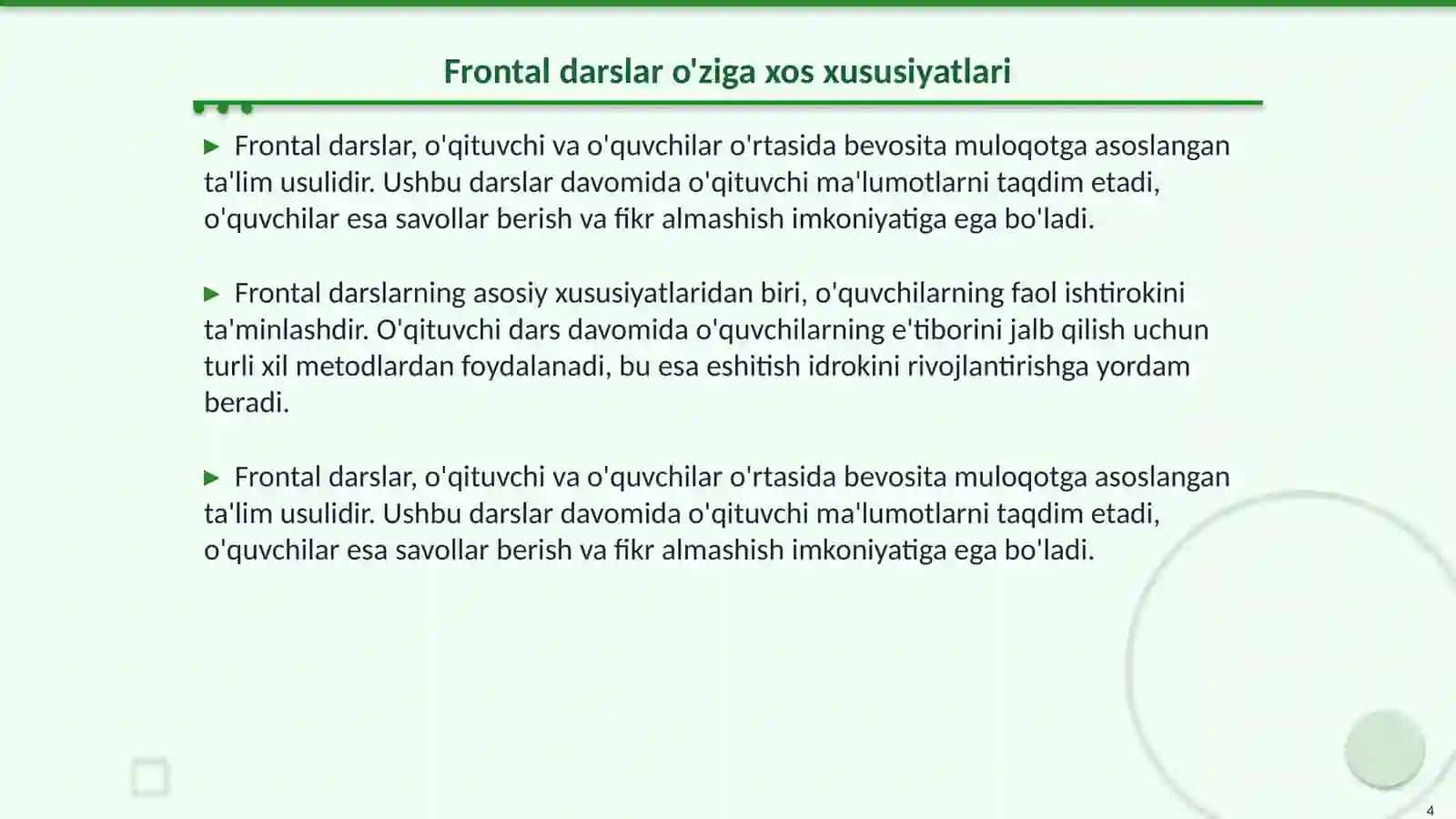 Frontal darslarda eshitish idrokini rivojlantirish 4