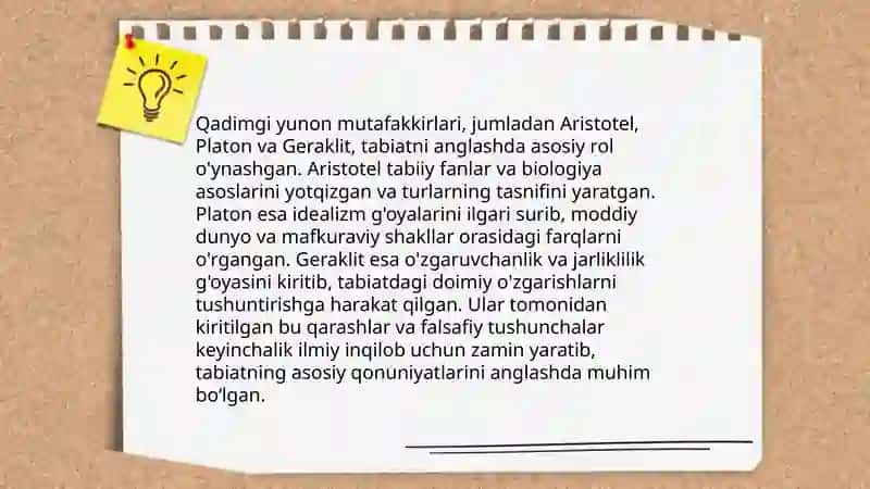 Tabiat va falsafa: Mutafakkirlar nigohida 4