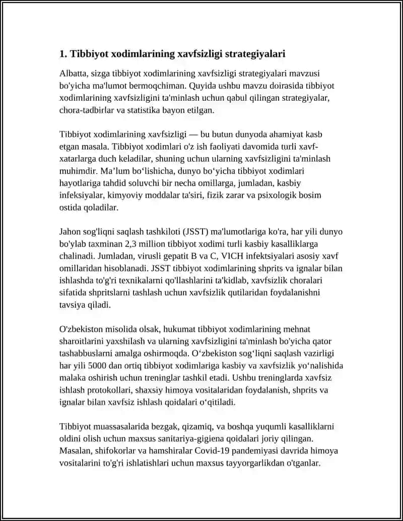 TIBBIY XODIMLAR XAVFSIZLIGI.BEMORLAR XAVFSIZLIGI 4