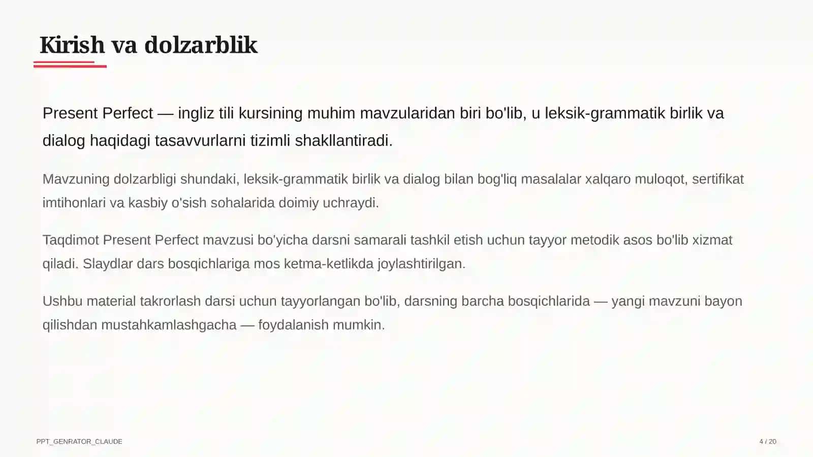 Present Perfect (8-sinf) 4