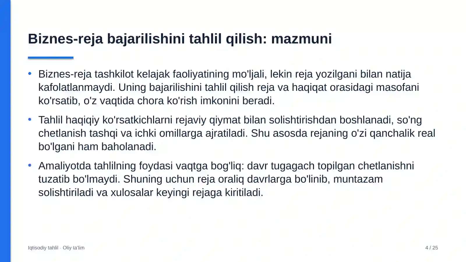 qurilish montaj boshqarmalarida biznes reja bajarilishini tahlil qilish 8263 4
