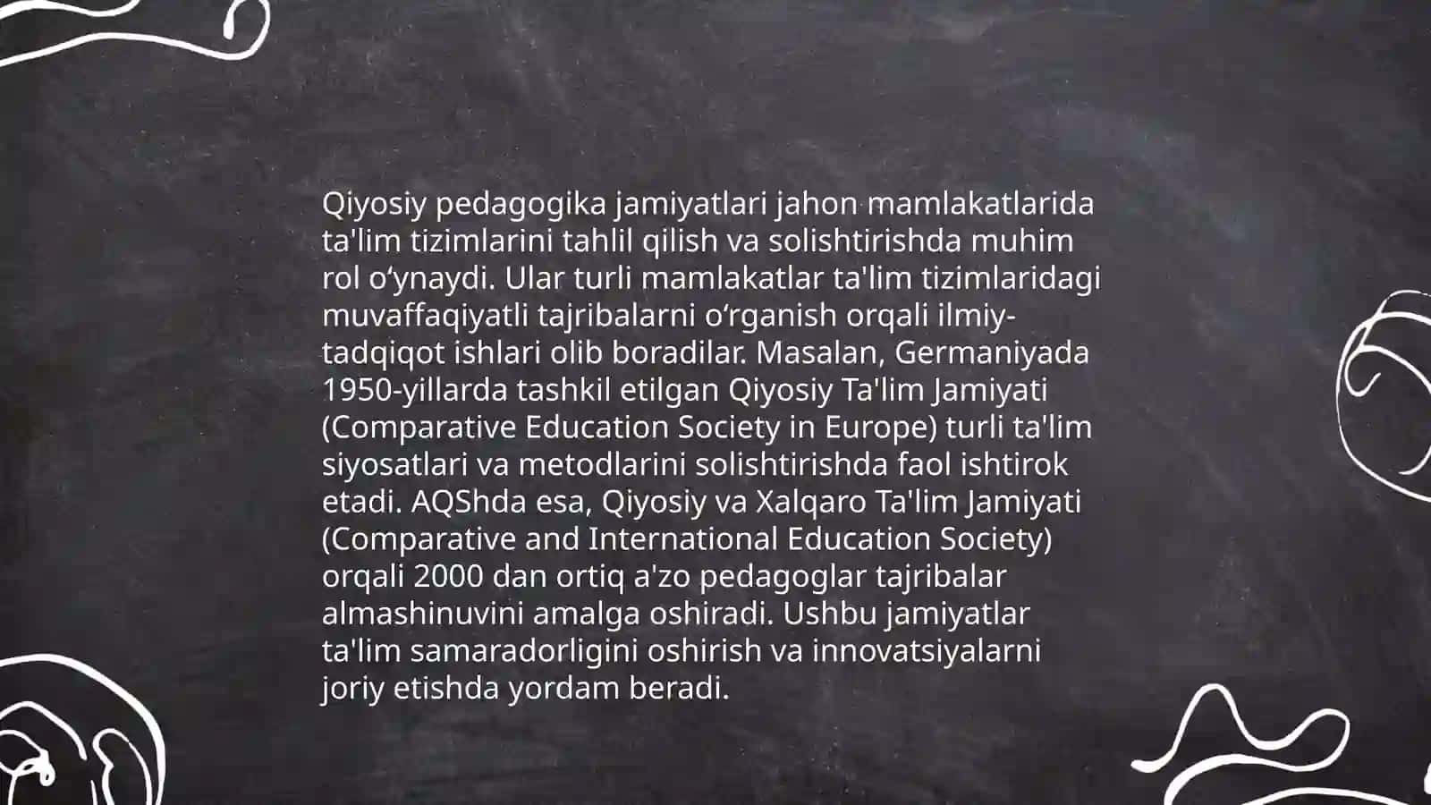 Jahon mamlakatlarida qiyosiy pedagogika jamiyatlarining faoiyati va vazifalari 4