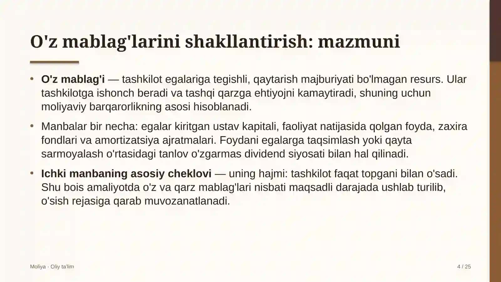 Energiya saqlash tizimlarida o'z mablag'larini shakllantirish 4