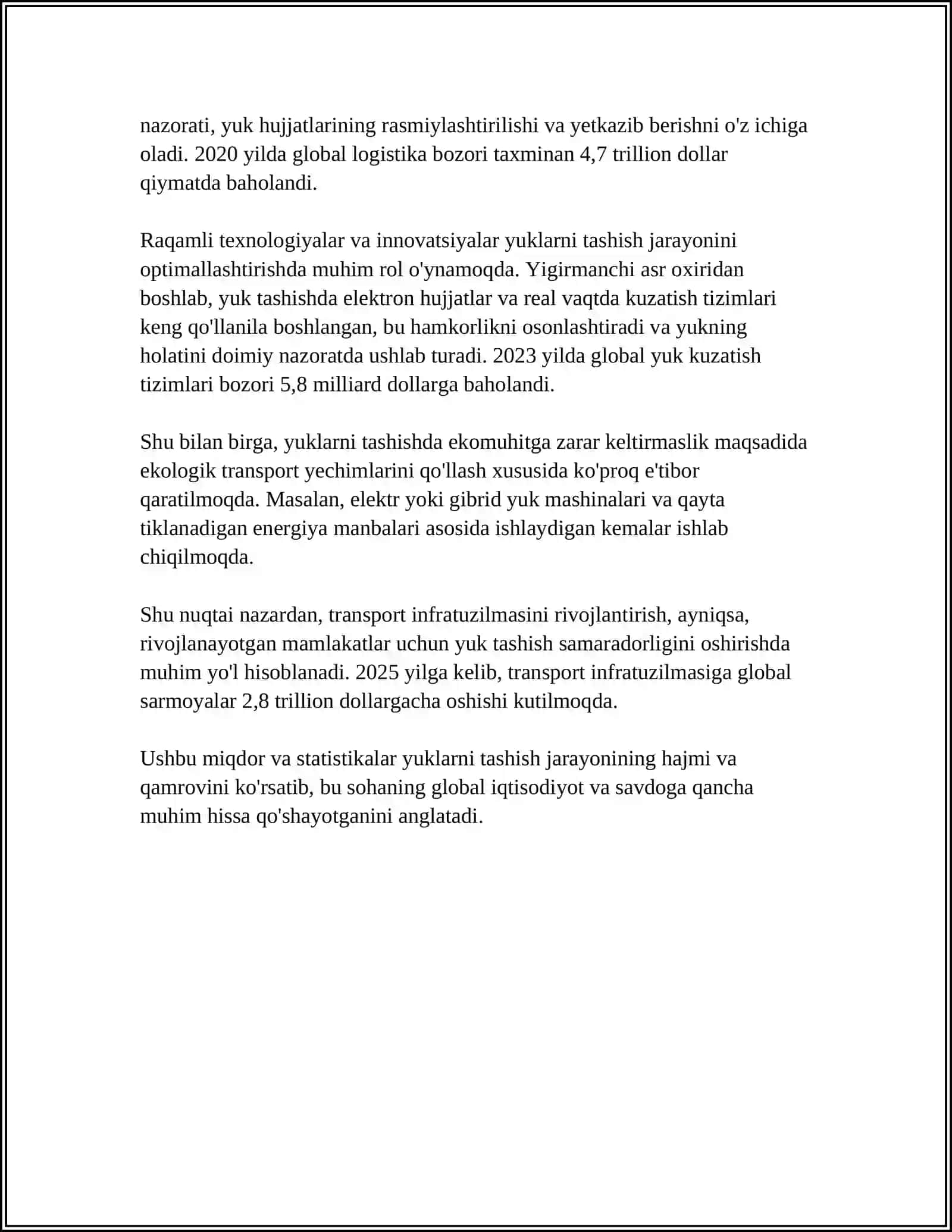 LOGISTIKA KASBIDA TALAB QILINADIGAN KASBIY KÕNIKMALAR 4