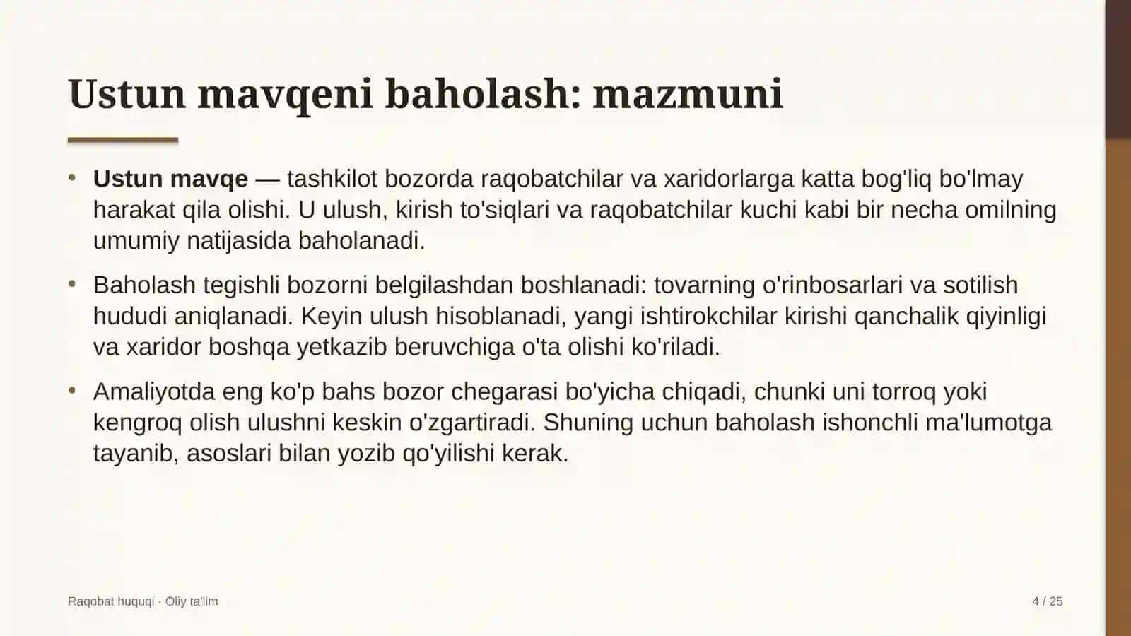 Yog'ochni qayta ishlash korxonalarida bozordagi ustun mavqeni baholash 4